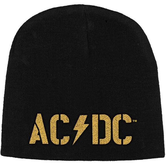 AC/DC | Accessories | Acdc Unisex Adult Pwrup Logo Beanie Blackgold ...